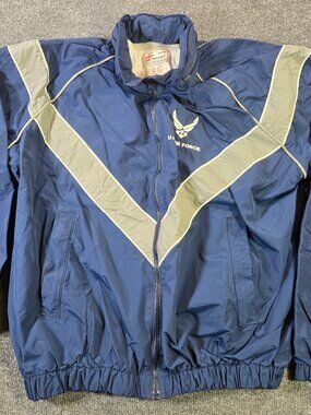 US Air Force PTU Jacket Small Regular Blue Nylon Reflective Military Windbreaker
